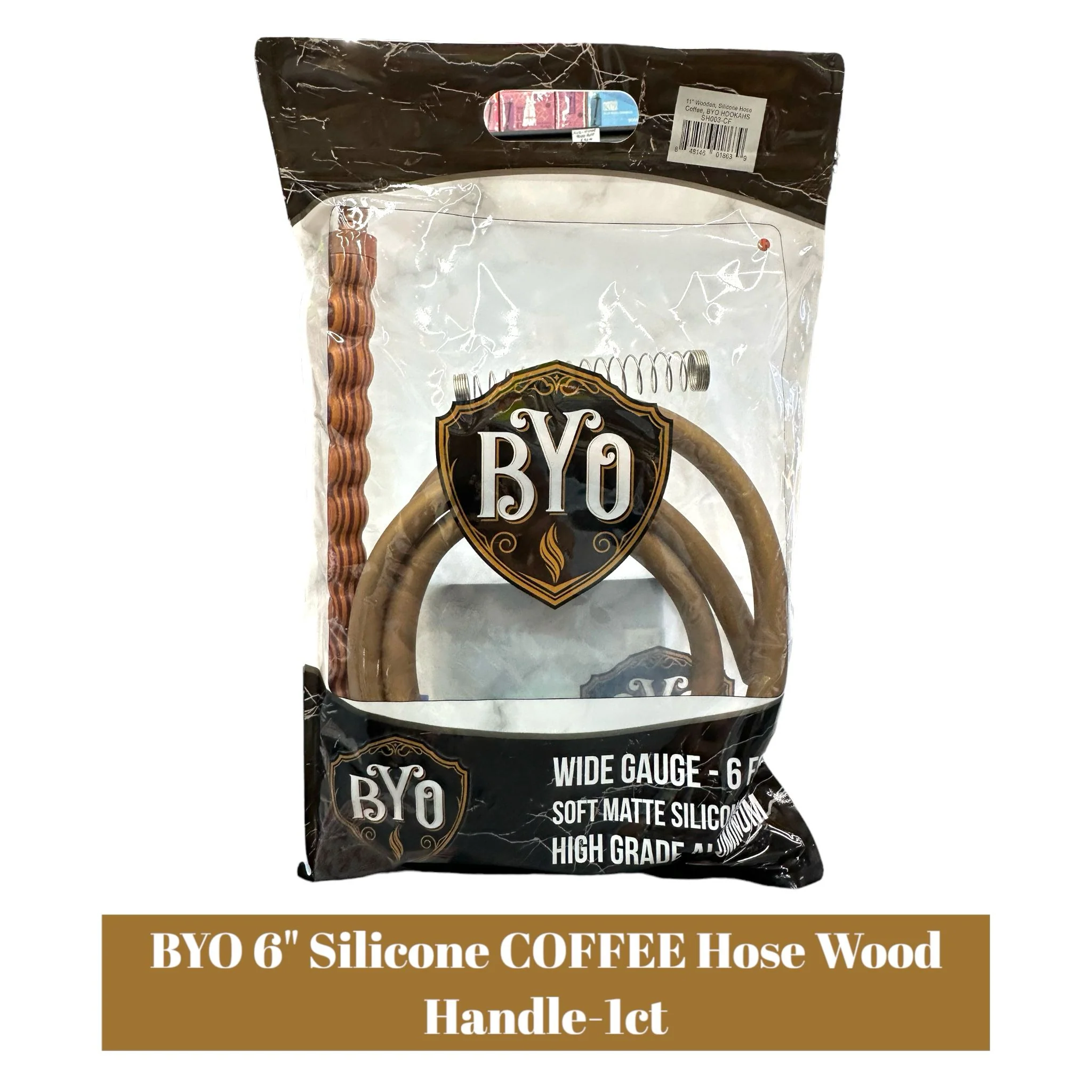 B.Y.O 6" Silicone Hose Wood Handle - 1ct - Image 3