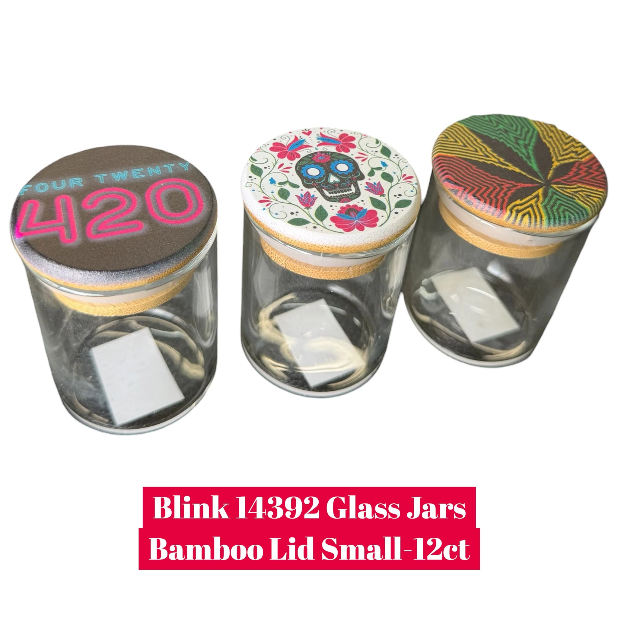 Blink 14392 Glass Jars Bamboo Lid Small-12ct - Image 2