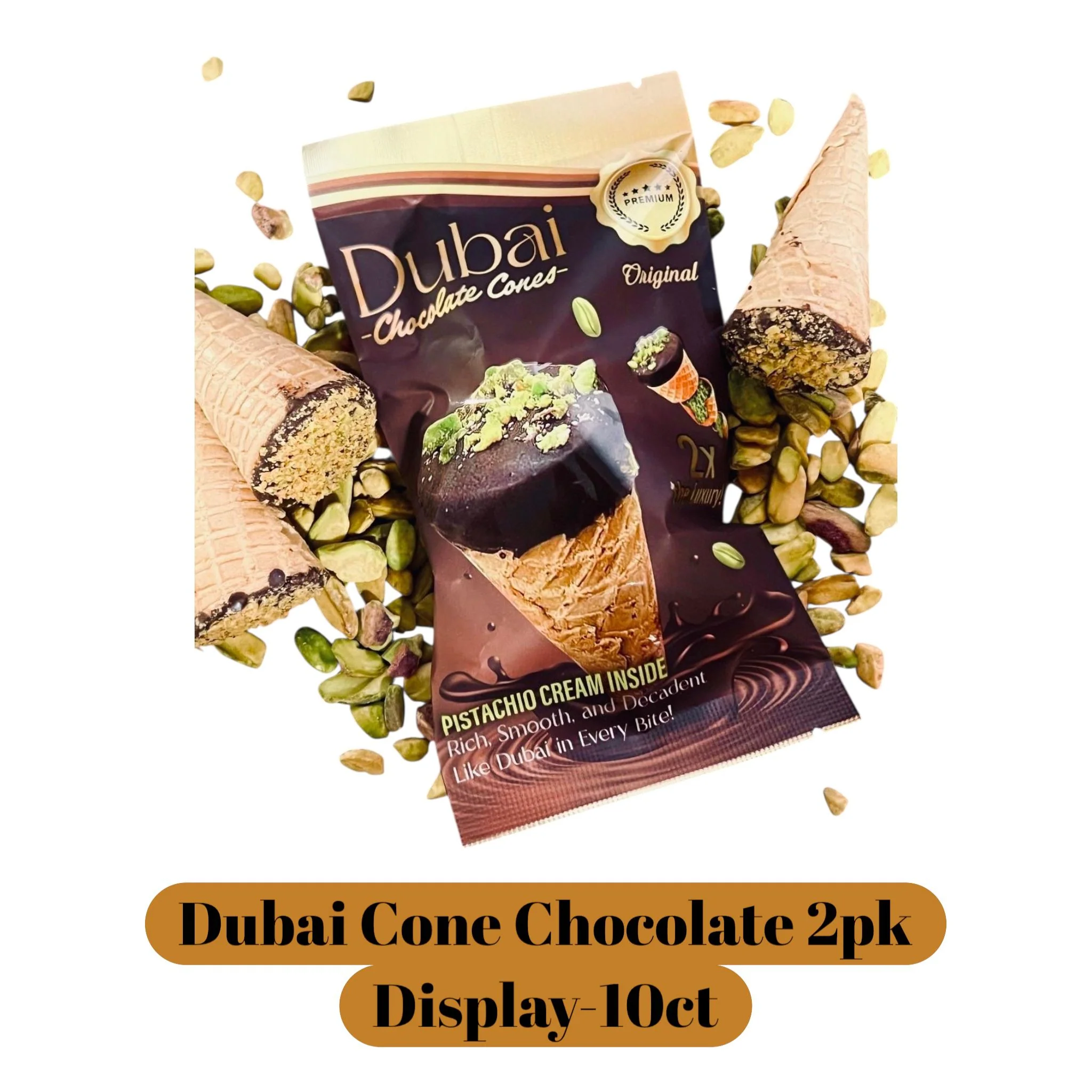 Dubai Cone Chocolate Display-10ct - Image 2