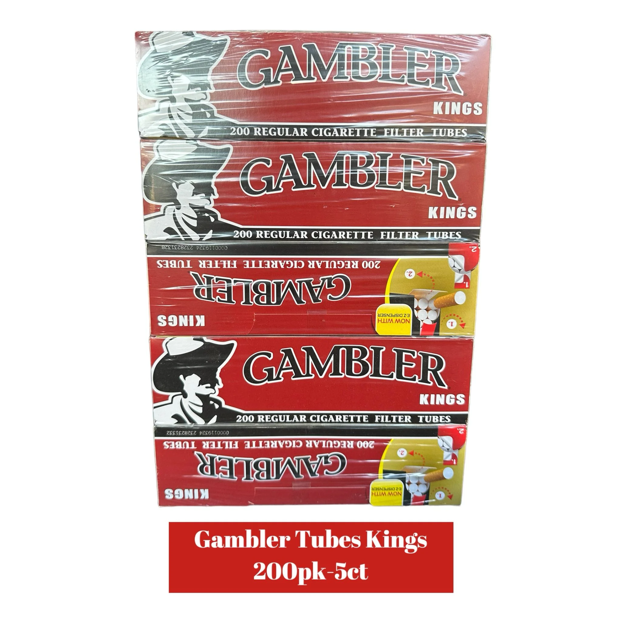 Gambler Tubes Red 200pk-5ct - Image 3