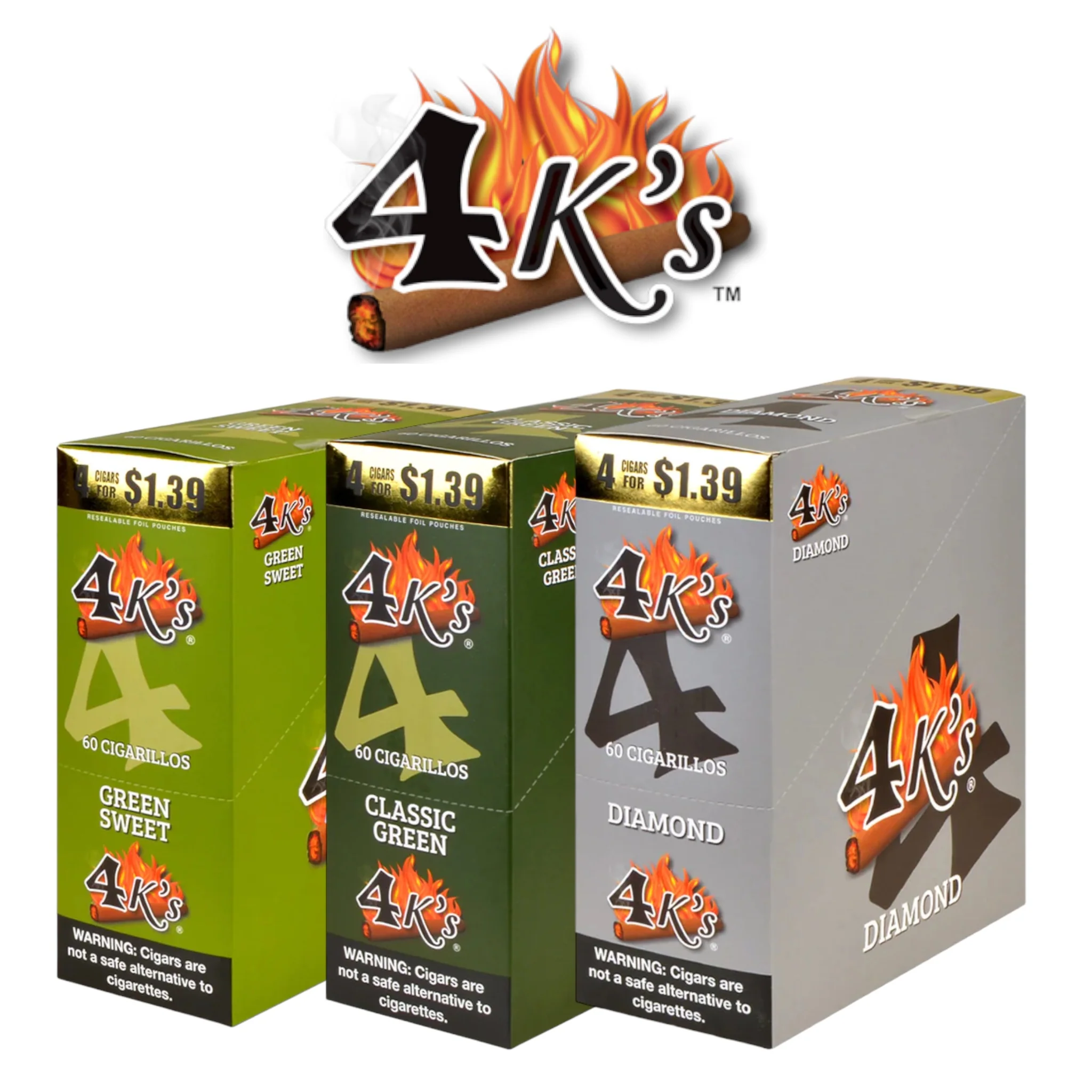 Good Times 4K's Cigarillos 4pk for 1.39- 15ct