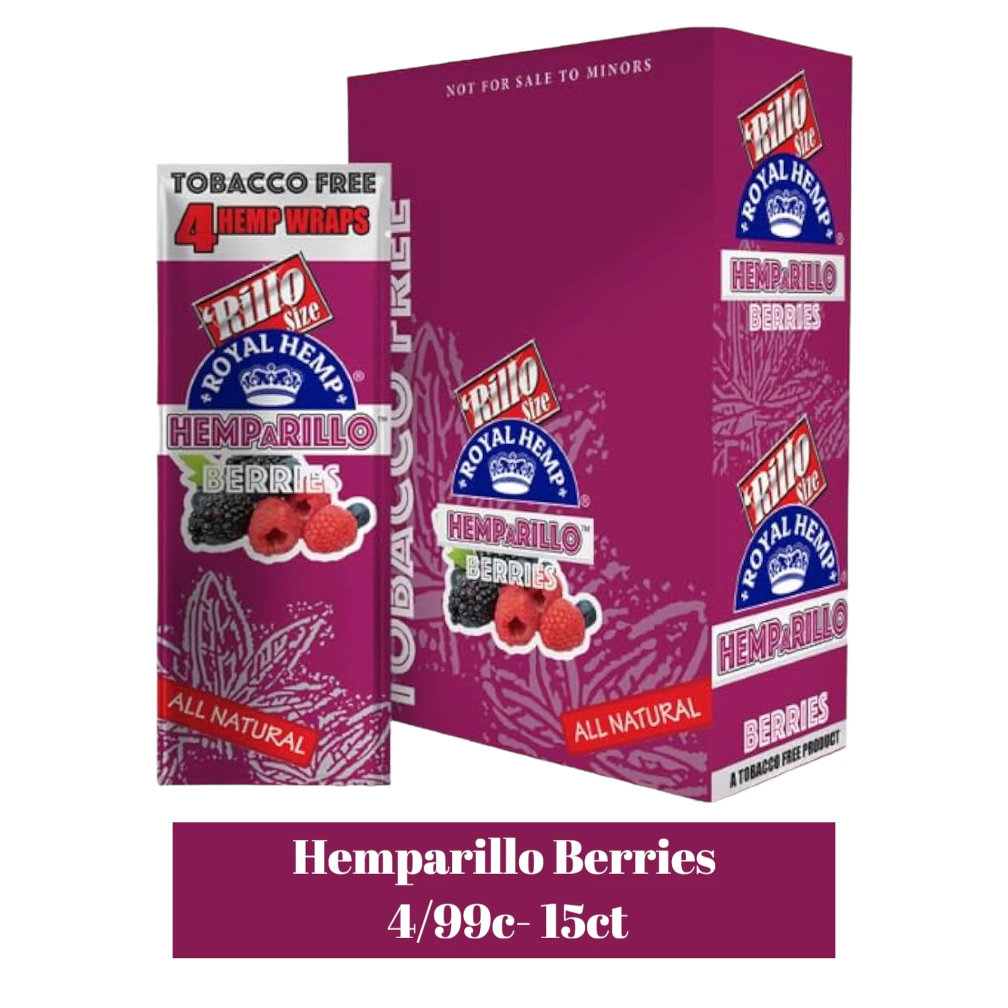 Hemparillo Wraps 4/99c Pouch Display- 15ct - Image 2
