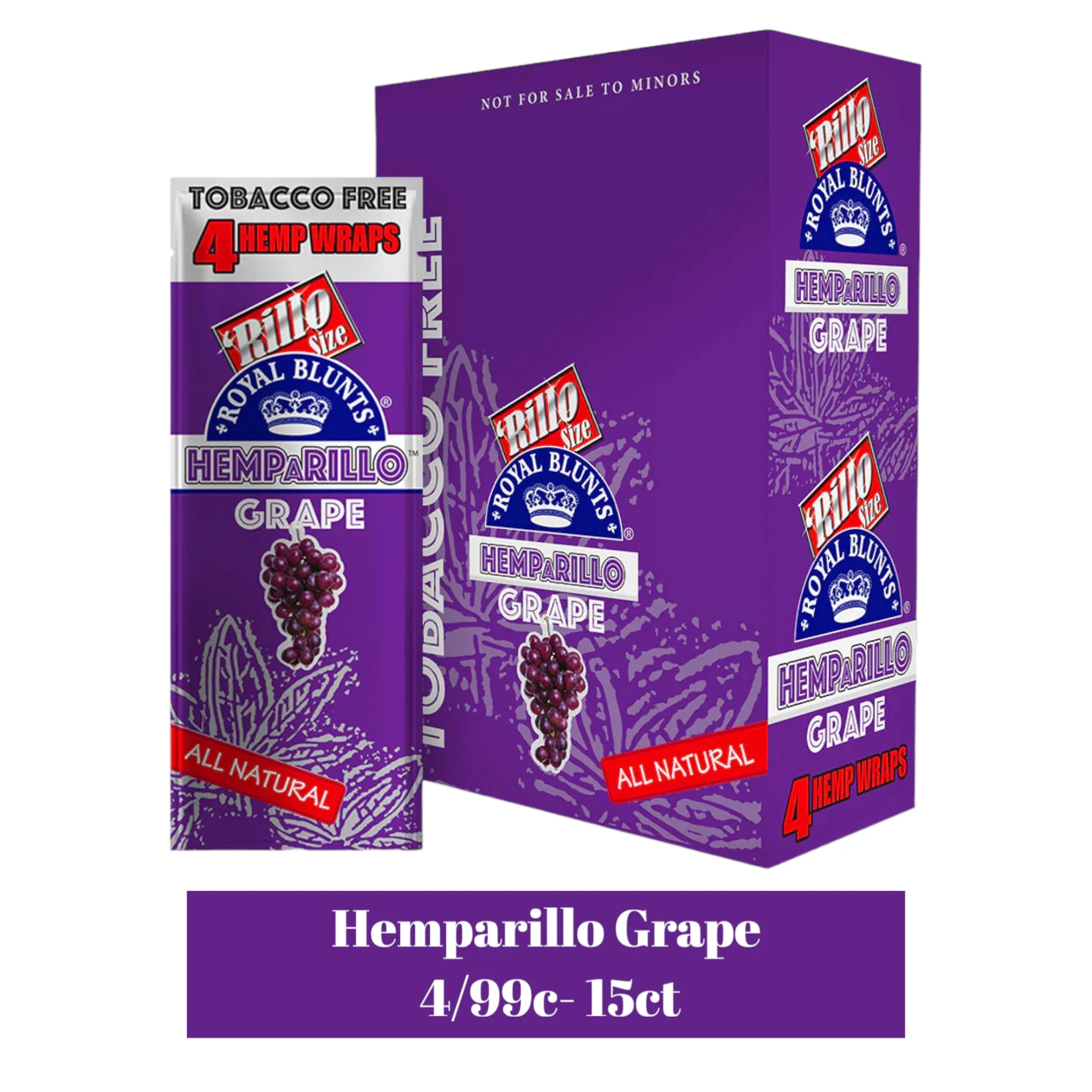 Hemparillo Wraps 4/99c Pouch Display- 15ct - Image 4