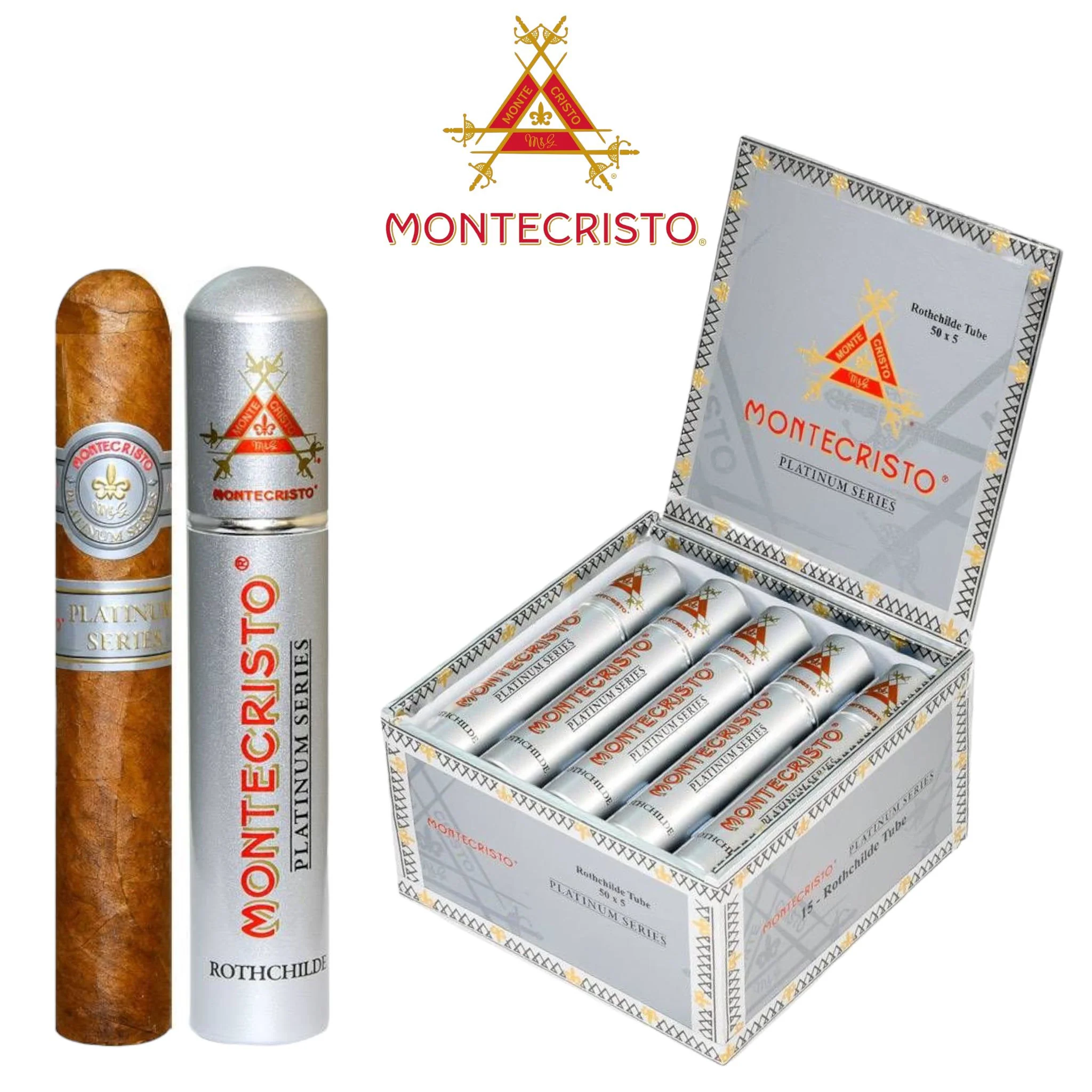 Montecristo Platinum Rothschilds Tubo -15ct