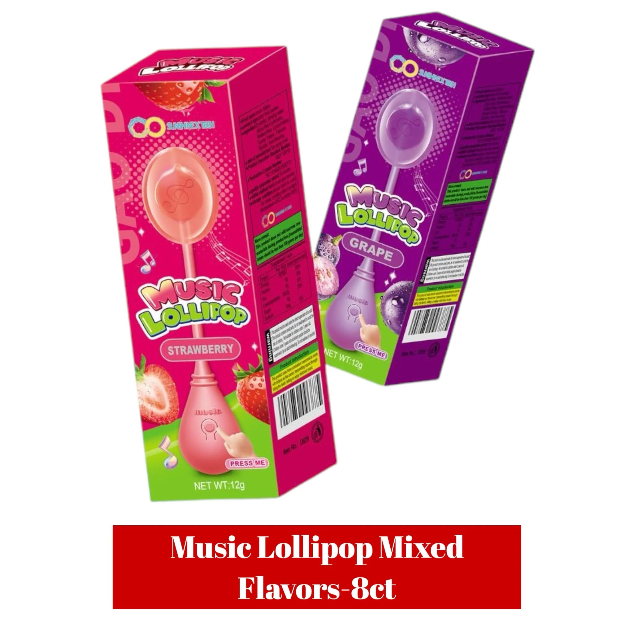 Music Lollipop Mixed Flavors Candy - 8ct Display - Image 2