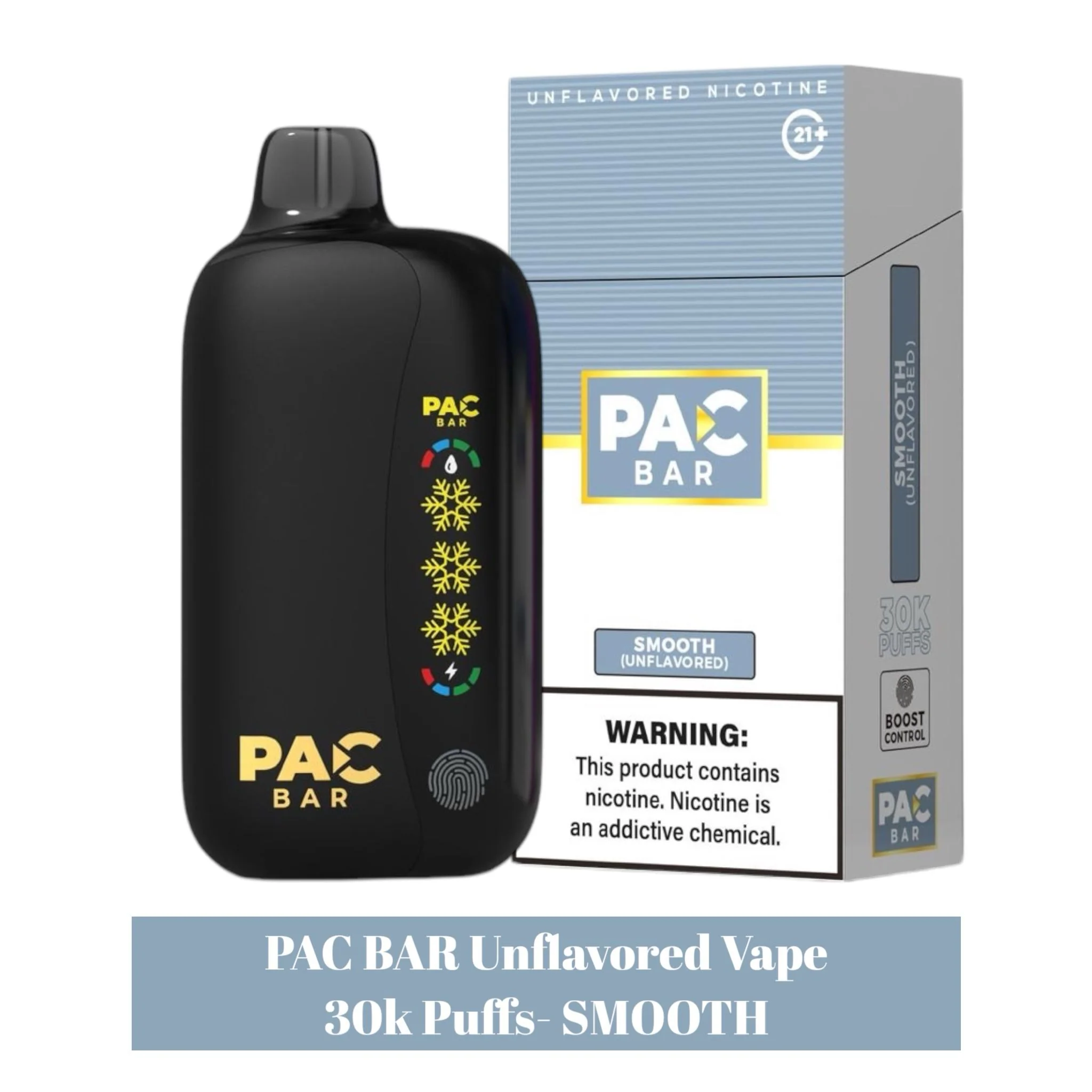 Pac Bar 30k Unflavored 4%Disposable Vape - 5ct - Image 3