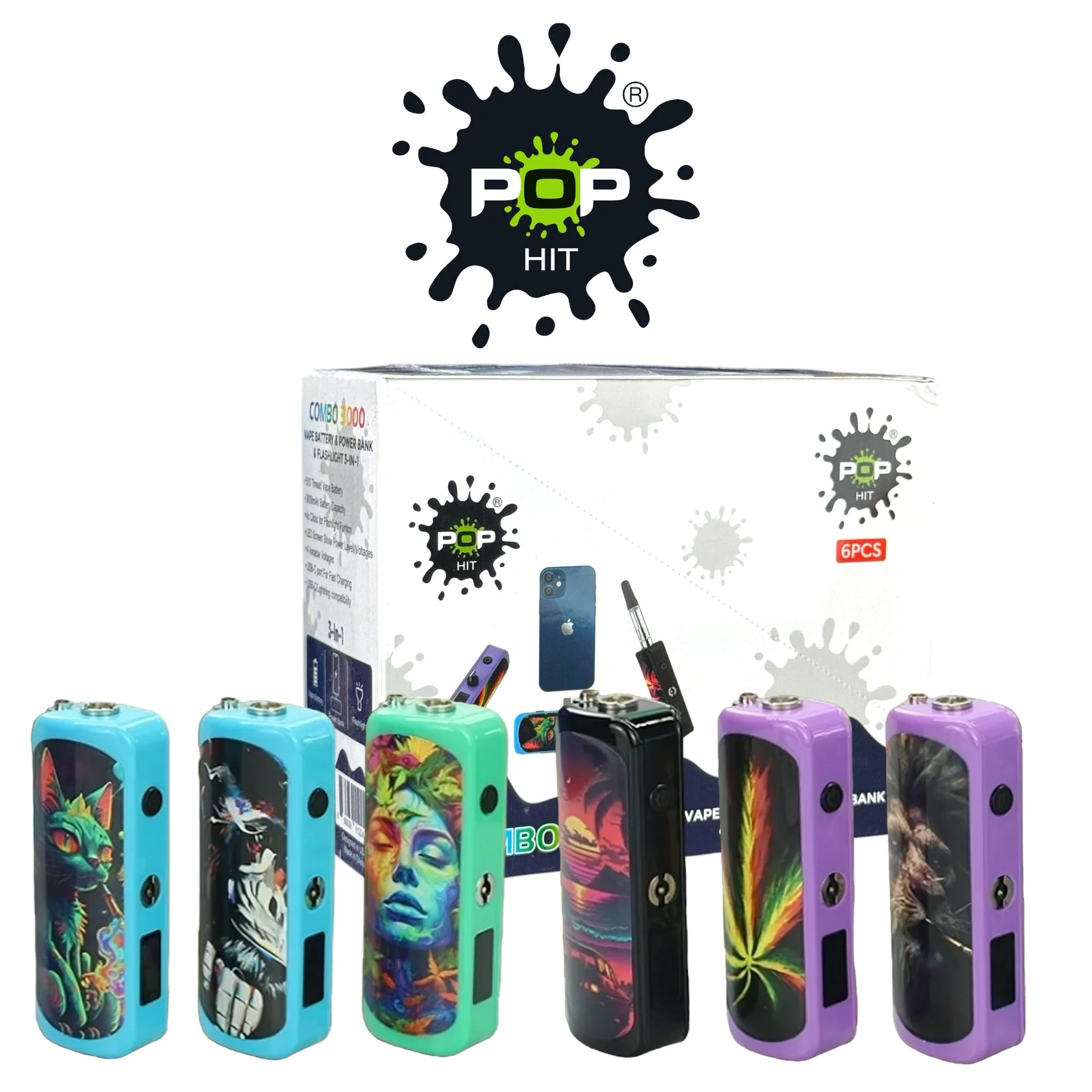 POP HIT #1 3000mah 3-1 Battery-6ct