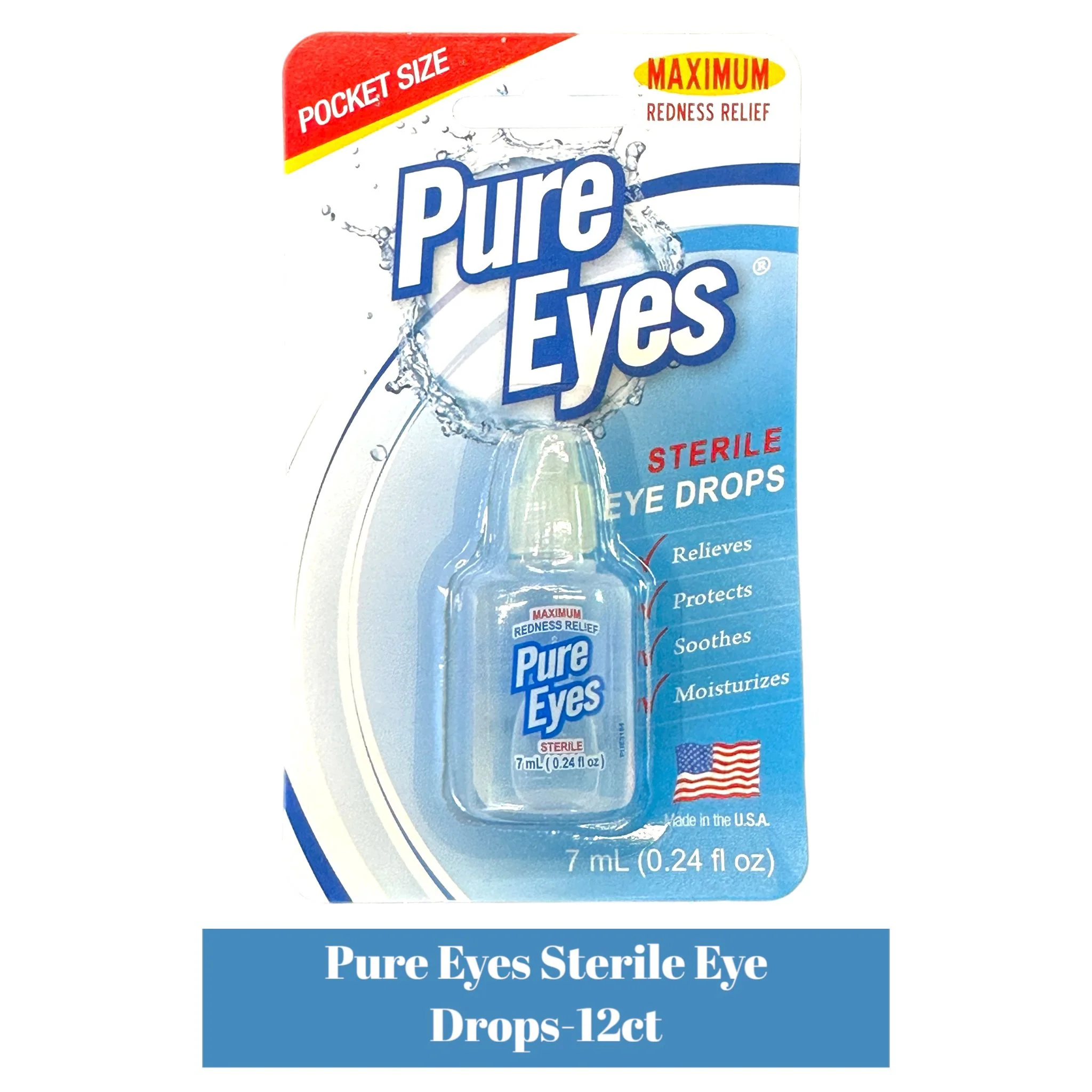 Pure Eyes Sterile Eyes Drops - 12ct - Image 2