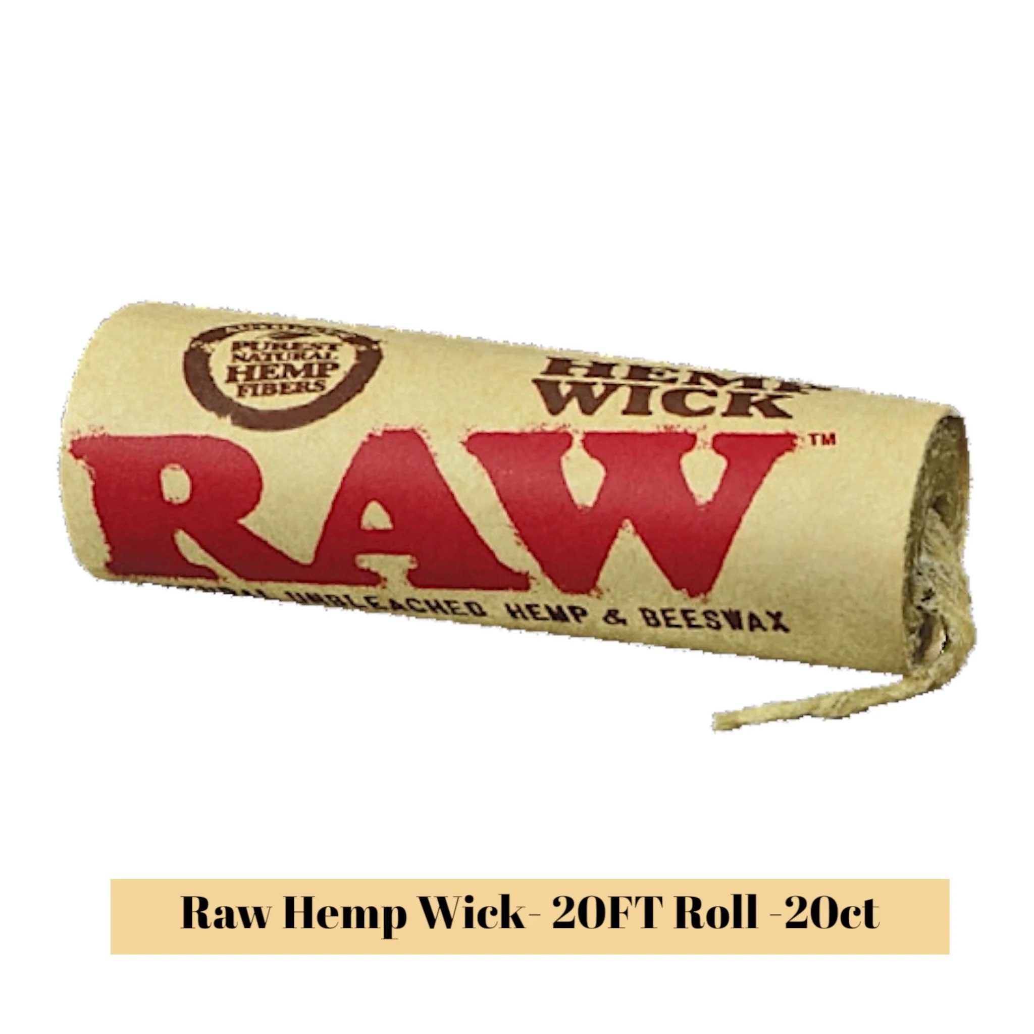Raw Hemp Wick- 20FT Roll -20ct - Image 2