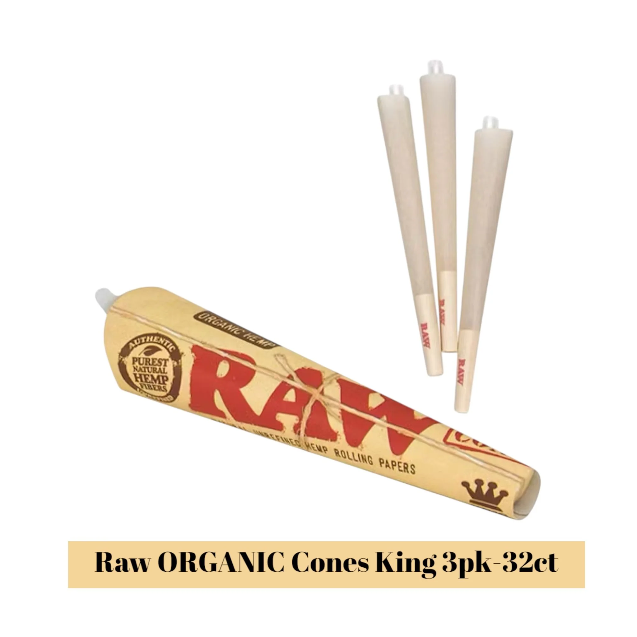 Raw ORGANIC Cones King 3pk-32ct - Image 2
