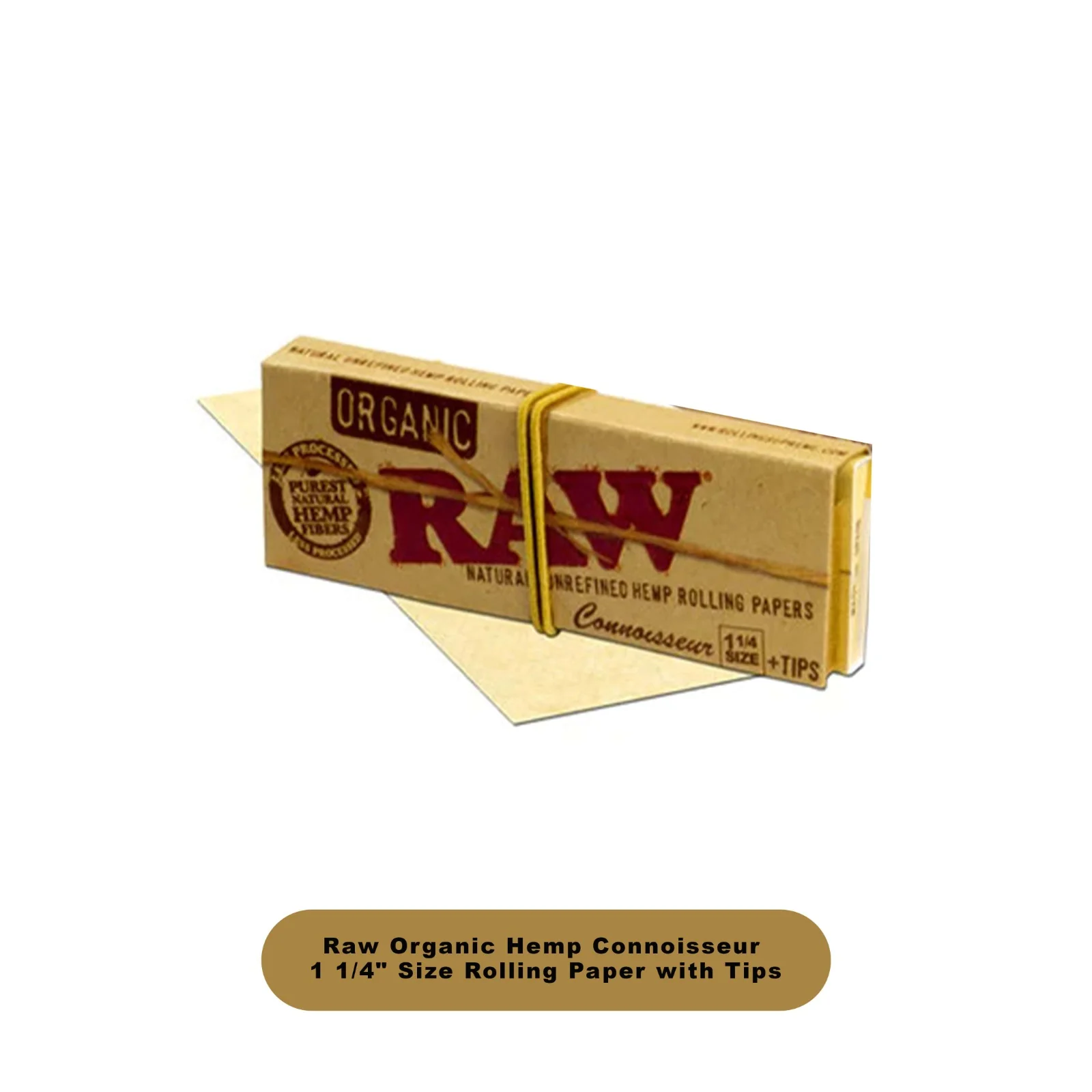 Raw Organic Hemp Connoisseur 1 1/4 Size Papers+Tips-24ct - Image 2