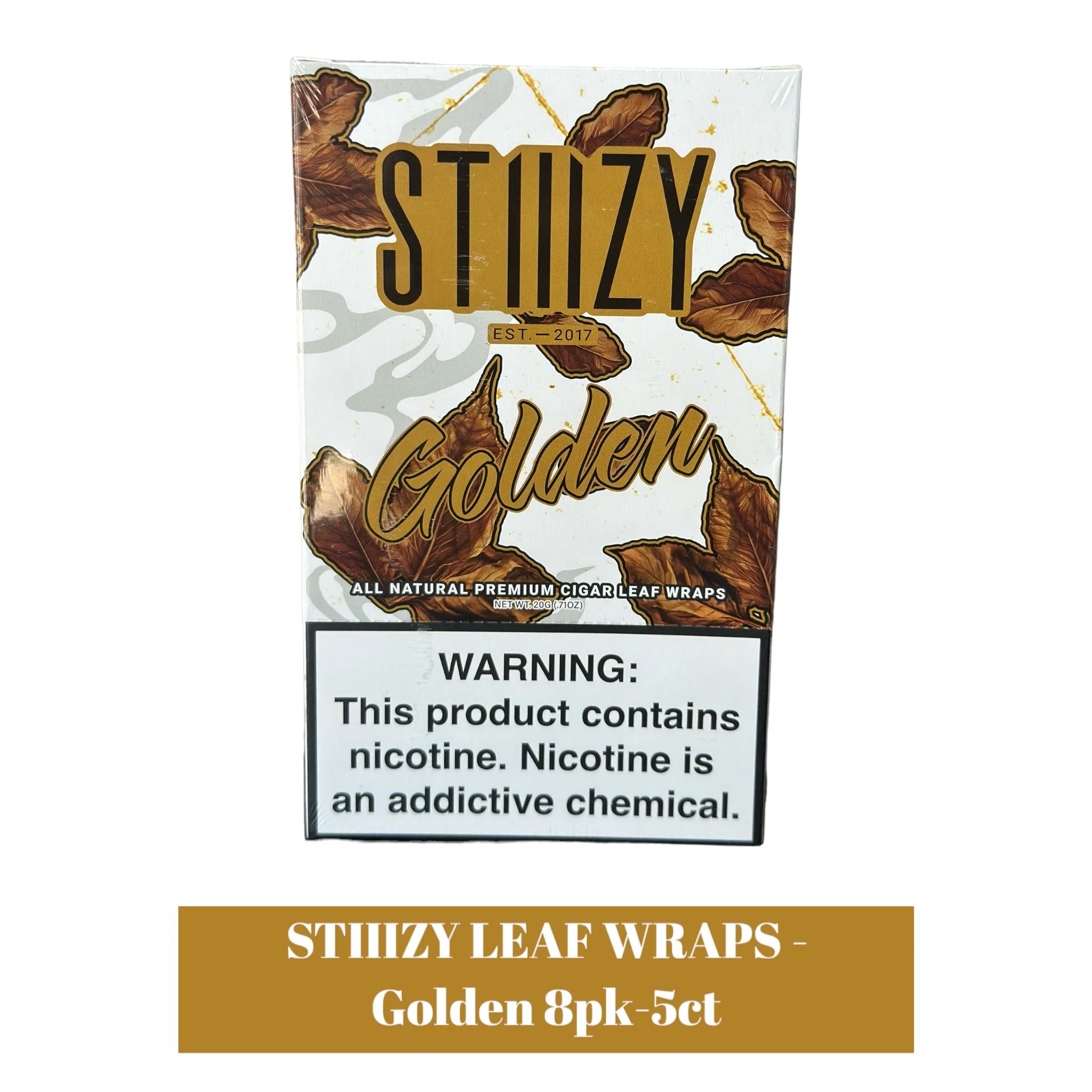STIIIZY LEAF WRAPS - Golden 8pk-5ct - Image 2