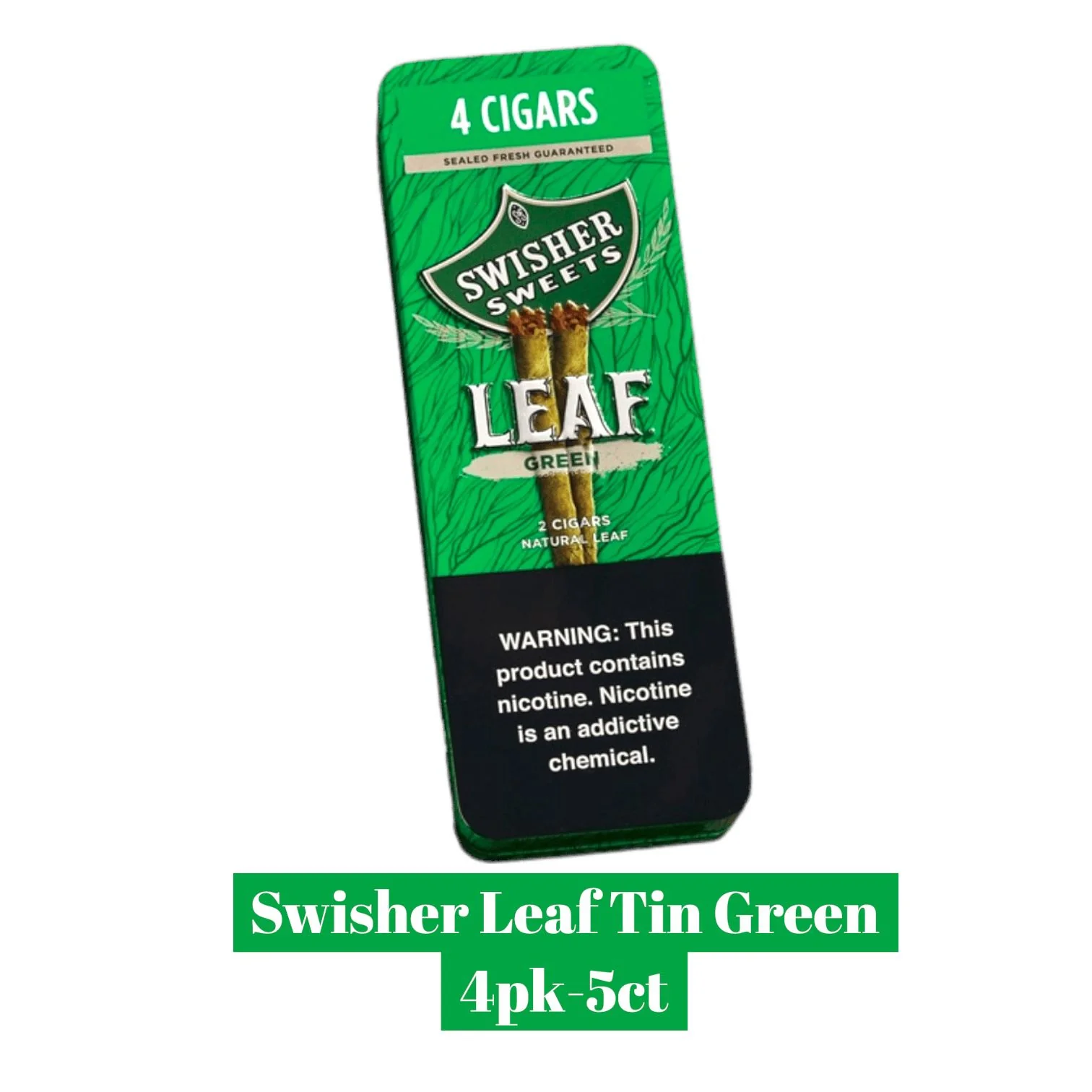 Swisher Leaf Tin Green 4pk-5ct - Image 2