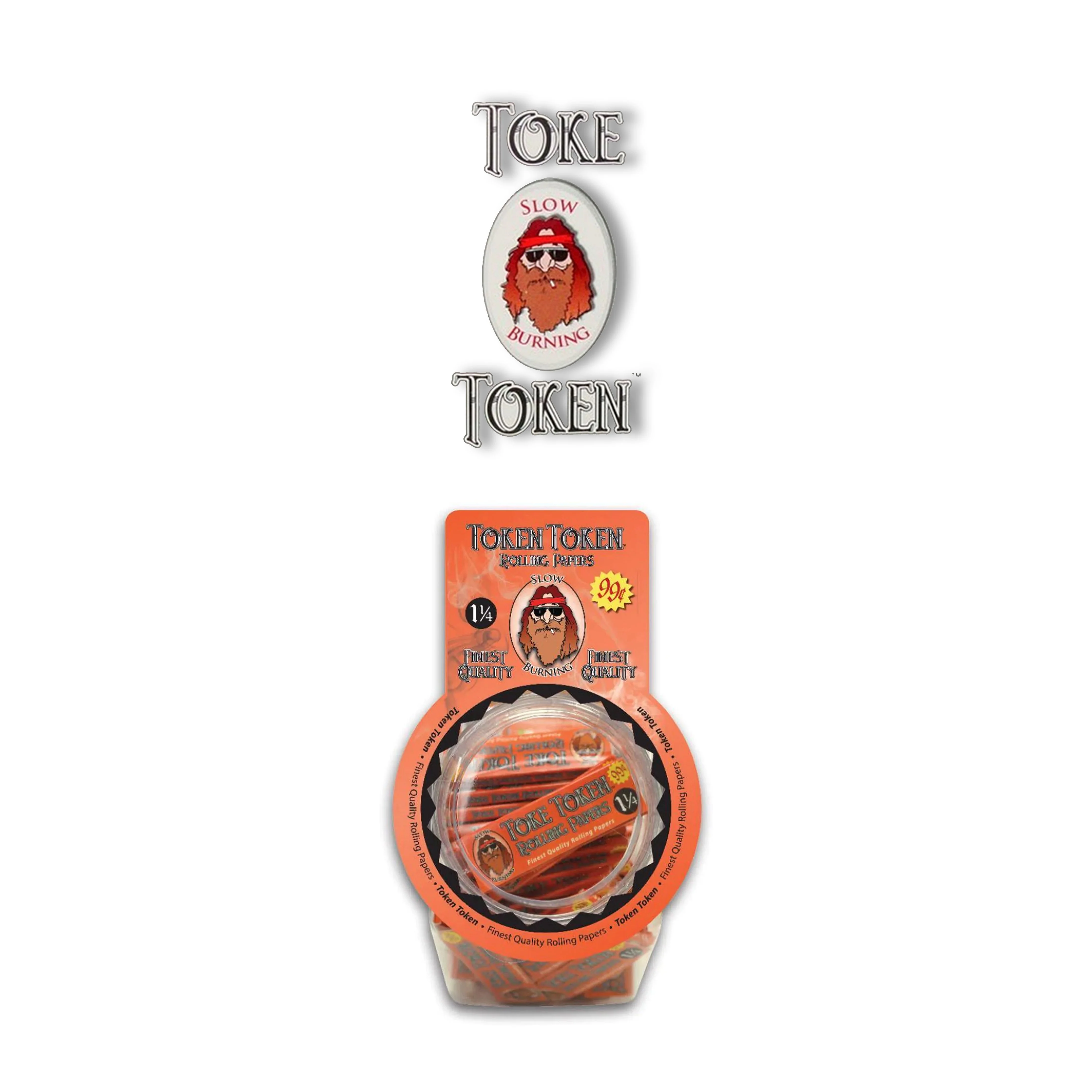 Toke Token Rolling Paper 0.99c Fish Bowl Display 1 1/4 size- 72ct