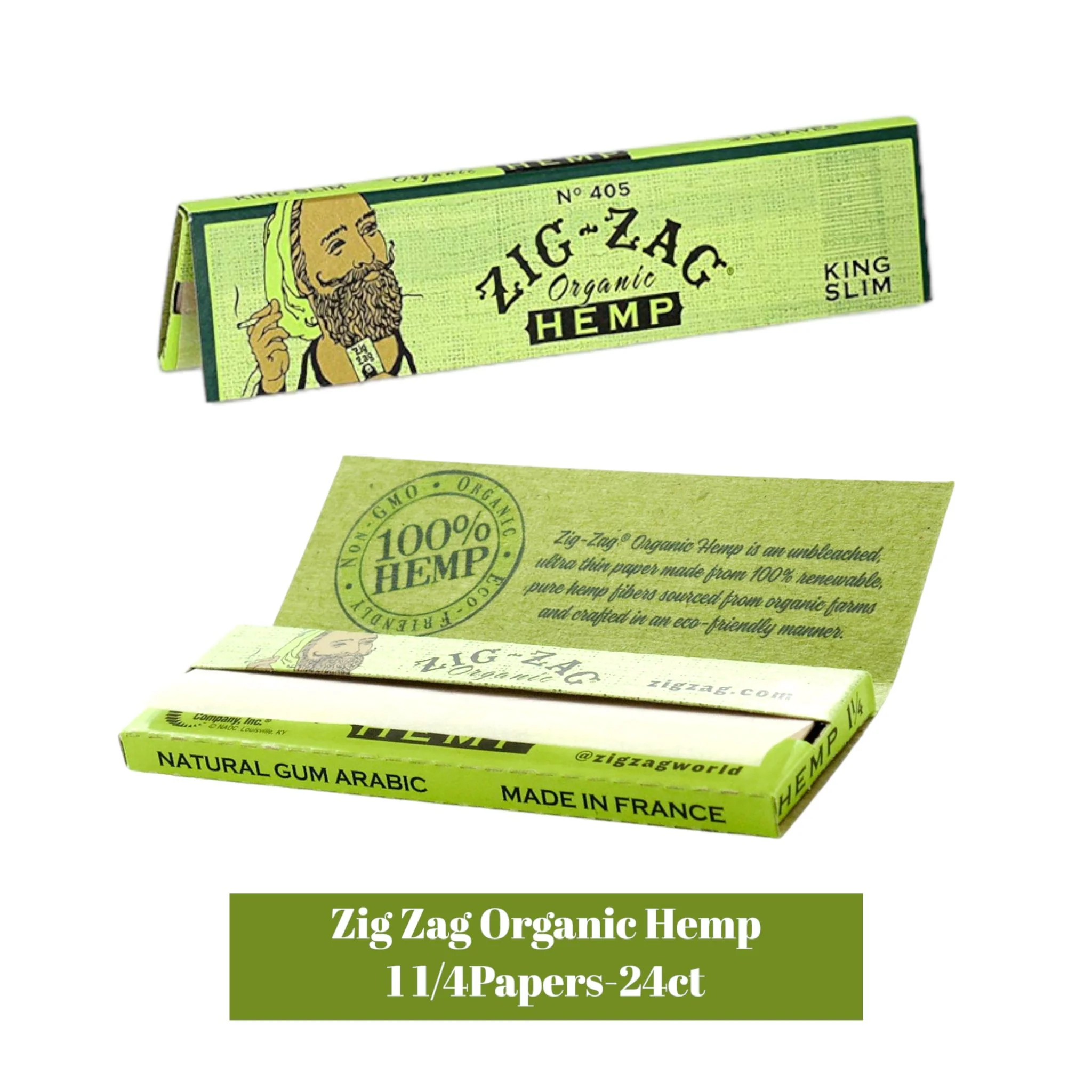 Zig Zag-Organic Green 1 1/4 24pack - Image 2